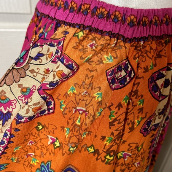Lucky & Coco Bright & Vivid Colorful Floral Patterned Maxi Skirt Size M - Picture 8 of 16